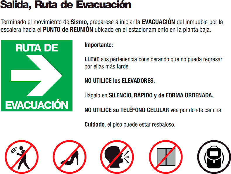 Salida, Ruta de Evacuaci&oacute;n