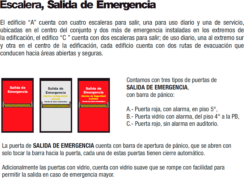 Escalera, Salida de Emergencia